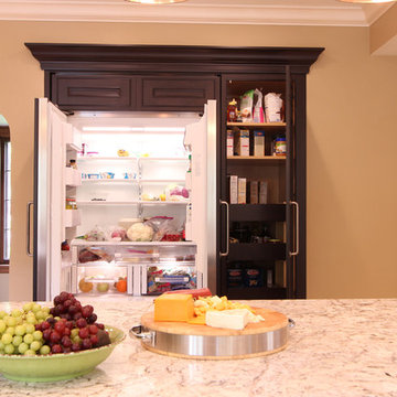 French Door Refrigerator with Built in Pantry Next To