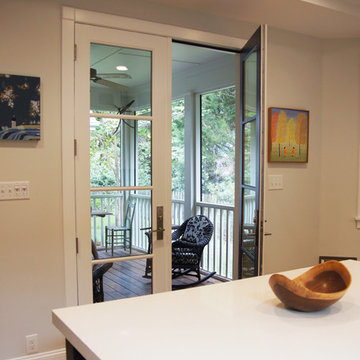 French doors to screen porch