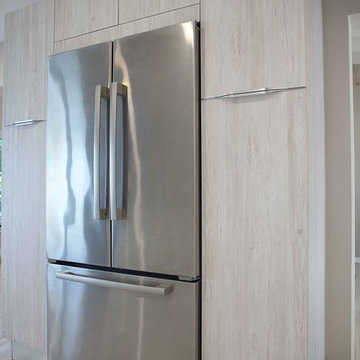 FRIDGE WALL FRAMED WITH  PANTRIES