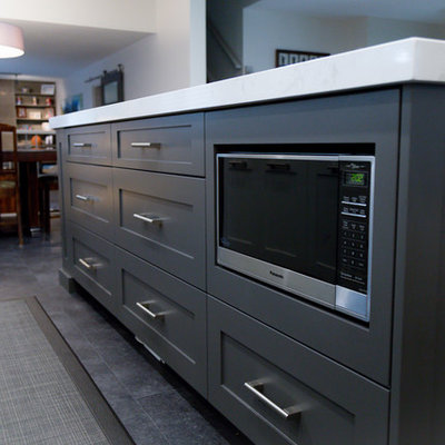 Mid-sized minimalist kitchen photo in Calgary
