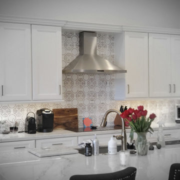 Full Custom Kitchen Remodel featuring White Cabinetry, Quartzite Countertop