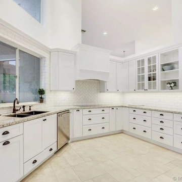 Full Kitchen Remodel Featuring Custom White Cabinetry & Granite Countertops