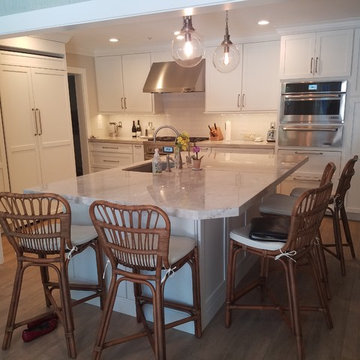 Full Kitchen Remodel Featuring Custom White Cabinetry and Quartzite Countertops