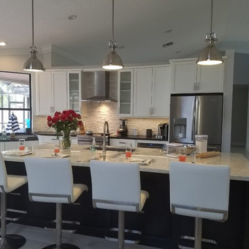 Full Kitchen Remodel Featuring White Cabinets, Quartzite and Granite Countertops