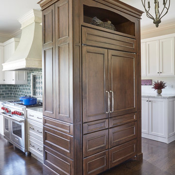 Fully Paneled Refrigerator Cabinet with Dark Lager Finish