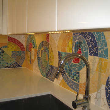 Geometric Kitchen Mosaic in Private Residence