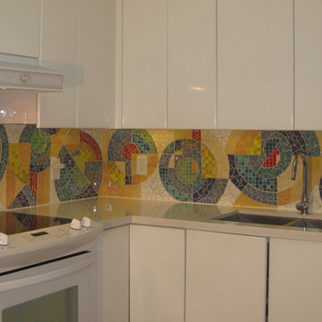 Geometric Kitchen Mosaic in Private Residence