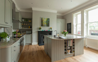 Soft Hues Create a Calm Mood in a Historic Kitchen