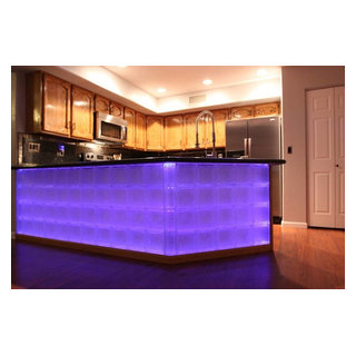 glass block bar lighting