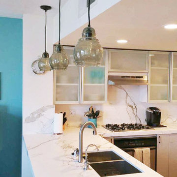 Glass Door Wall Cabinet and Chrome HG Base Cabinet