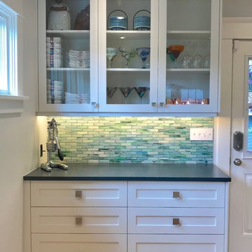 Glass front upper cabinets