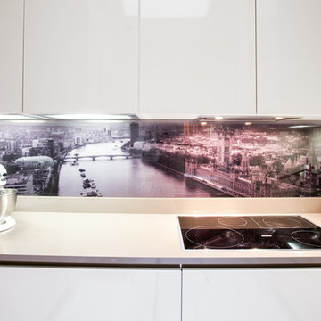 Glass Splashback for Kitchen in Toughened Glass Any Size Solitary Flame Design 