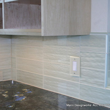 Glass Tile Kitchen Backsplash in Custom Color