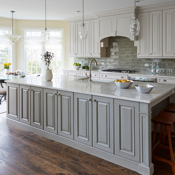 Glenview Renovations - Large, Elegant Green Island