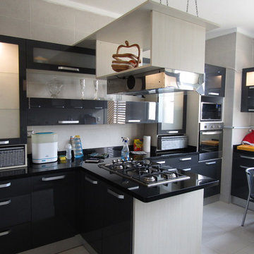 Glossy Grey kitchen in Palm hills - 6th Of October city