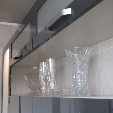 Glossy Grey kitchen in Palm hills - 6th Of October city