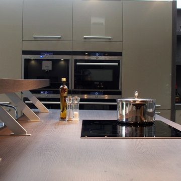 Glossy Taupe Kitchen