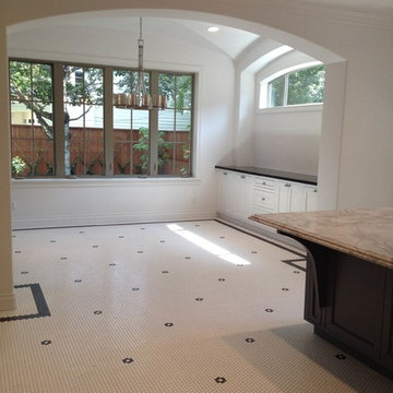Glossy White and Black Hex Floor