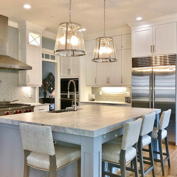 Gorgeous gray and white Kitchen in Apex