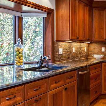 Gorgeous Wood Kitchen Cabinets set off this Beeler Way Kitchen