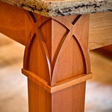 Gothic arch table leg details by Modern Design Cabinetry