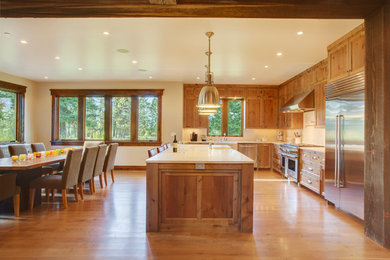 Example of a mountain style kitchen design in Seattle