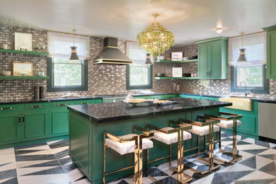 Example of an eclectic kitchen design in New York