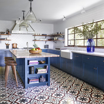 Granada Tile Company's Sofia Cement Tiles In A Kitchen Designed by Commune