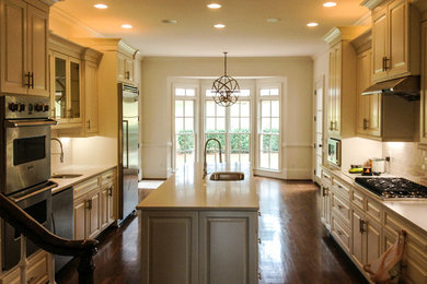 Grand Foyer with Painted Kitchen Cabinets