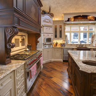 Traditional kitchen designs - Inspiration for a timeless kitchen remodel in Boston with granite countertops