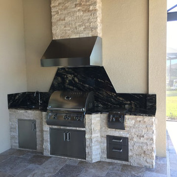 Granite, Stone, & Stainless Steel Outdoor Kitchen