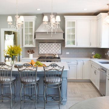 Gray and White Kitchen in St. Charles