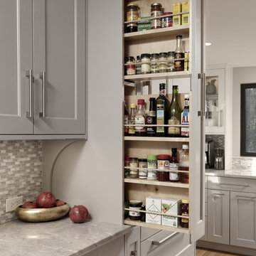 Gray and white transitional kitchen in Oakton, VA