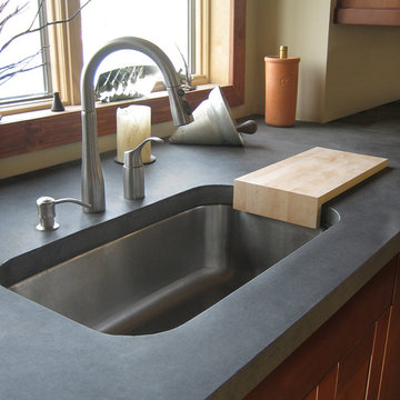 Gray Concrete Kitchen Countertop