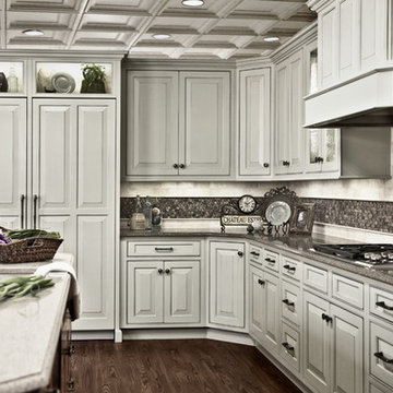 Gray Painted Traditional Kitchen