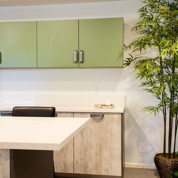 Green & Concrete Kitchen with Garden in Long Beach