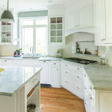 Green Quartzite Countertops and White Cabinets in Wayne PA