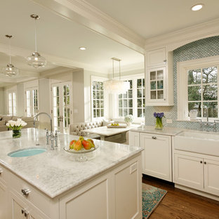 Traditional kitchen inspiration - Elegant kitchen photo in DC Metro with quartzite countertops