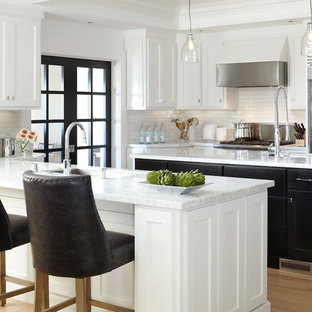 White Cabinet Black Island Houzz