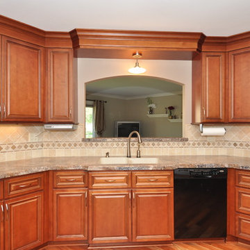 Greenfield kitchen updated to include cherry cabinets