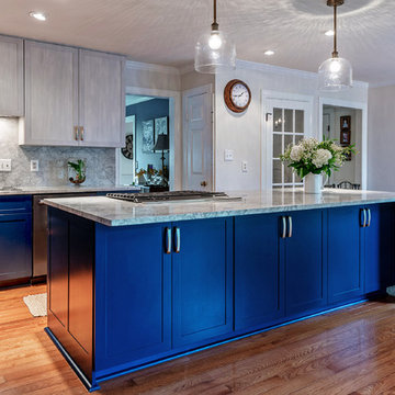 Grey and Blue kitchen in Herndon, VA