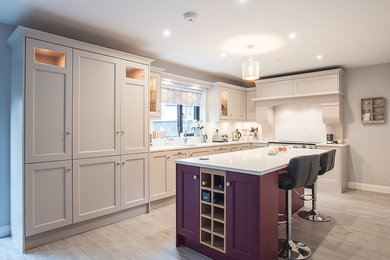 Grey and Pink Contemporary Painted Kitchen