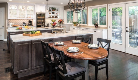2 Kitchen Islands Allow Room for Cooking and Hosting