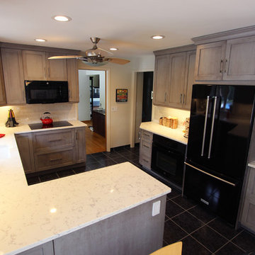 Grey Cabinets with White & Grey Quartz Countertop ~ Novelty, OH