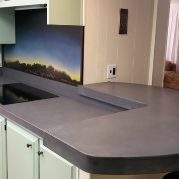 Grey Concrete Kitchen Countertop