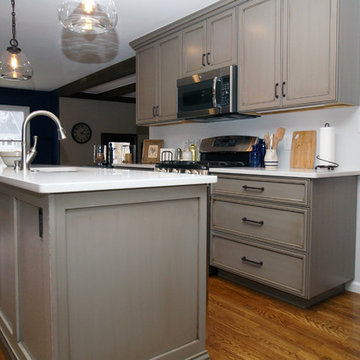 Grey Paint and Glaze Rustic Kitchen