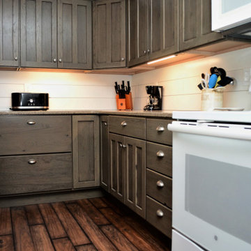 Grey, Rustic Hickory Kitchen. Haas Signature Collection