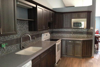 Grey Transitional Kitchen Cabinet Refacing