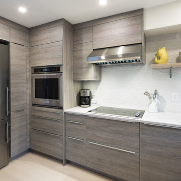 Grey Wood Look Modern Kitchen