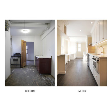 Gut Renovated Galley Kitchen Before and After